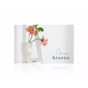 Carte de vœux Romantico Gros Bisous pour fleuriste format 65x100mm lot de 10 JESO CARDS