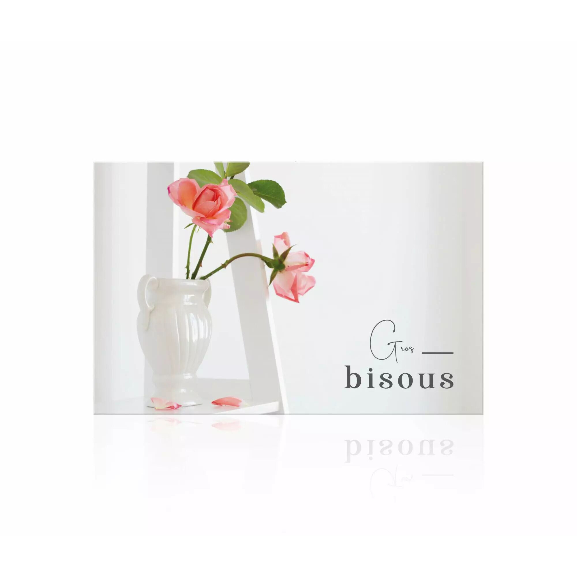Carte de vœux Romantico Gros Bisous pour fleuriste format 65x100mm lot de 10 JESO CARDS