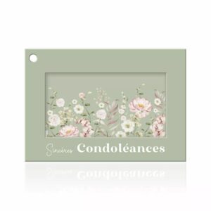 Carte de condoléances Colora Sincères Condoléances 70x100mm avec enveloppe pour fleuriste