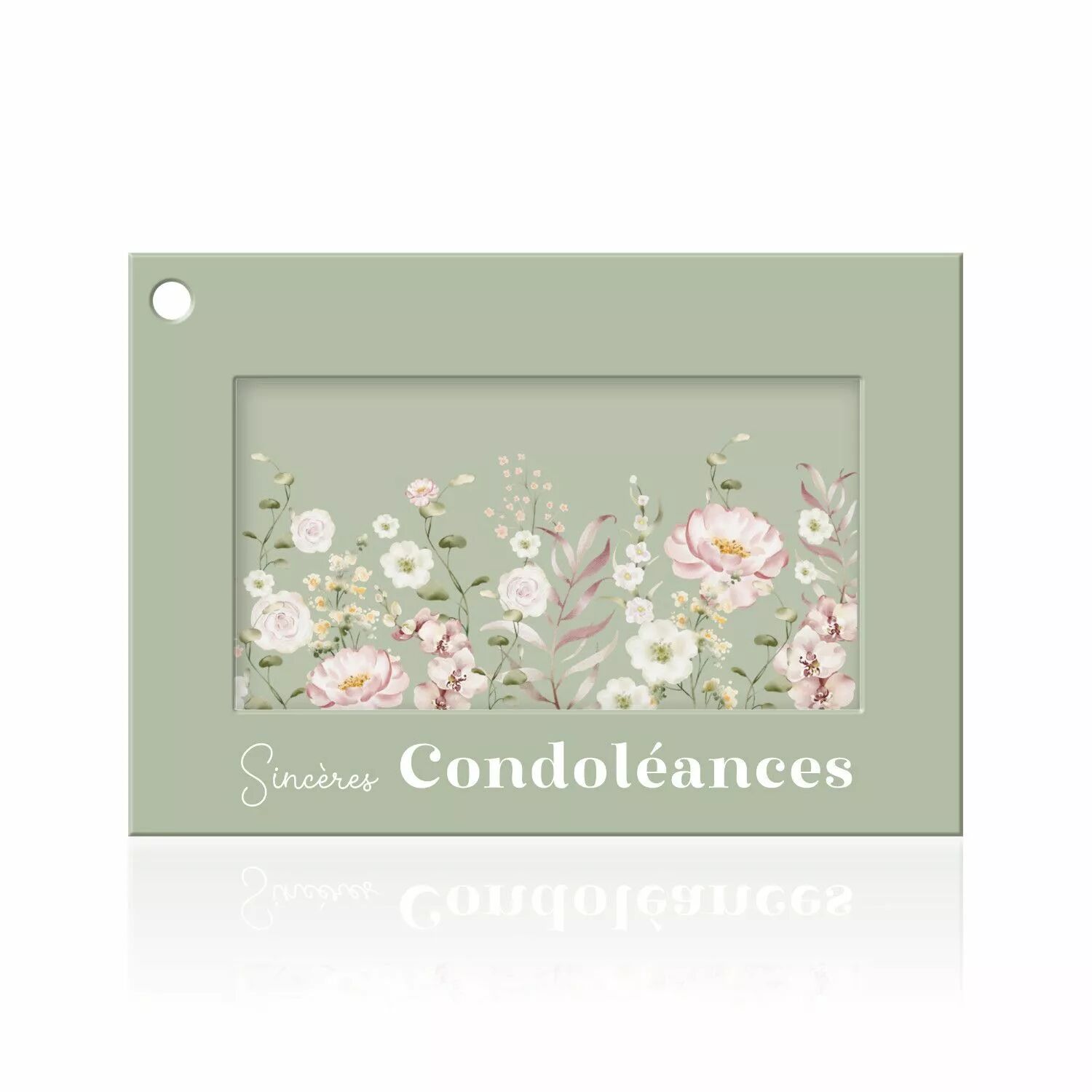Carte de condoléances Colora Sincères Condoléances 70x100mm avec enveloppe pour fleuriste