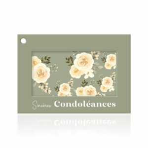 Carte de condoléances Colora 70x100mm avec enveloppe pour fleuristes et pompes funèbres