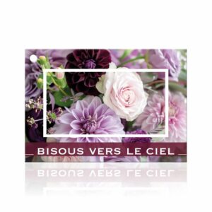 Cartes de voeux brillant Bisous vers le ciel avec enveloppes pour fleuristes et compositions de deuil