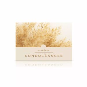 Carte de condoléances grand format 170x115mm pour fleuristes et compositions de deuil