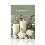 Carte de condoléances grand format avec enveloppe kraft pour fleuriste et pompes funèbres