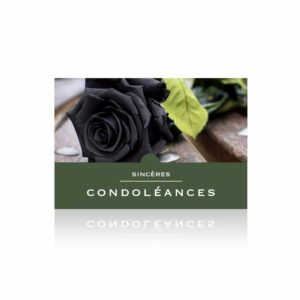 Cartes de voeux grand modèle Sincères Condoléances JESO CARDS pour fleuristes et pompes funèbres