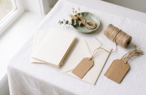 Cartes et étiquettes pour fleuristes : cartes de vœux et étiquettes kraft