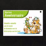 Cartes de voeux Heureux Anniversaire en papier luxe pour fleuriste, format 65x100mm, sachet de 10 cartes doubles