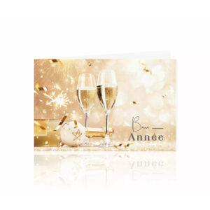 Cartes de voeux Bonne Année Romantico format 65x100mm pour fleuristes et compositions florales