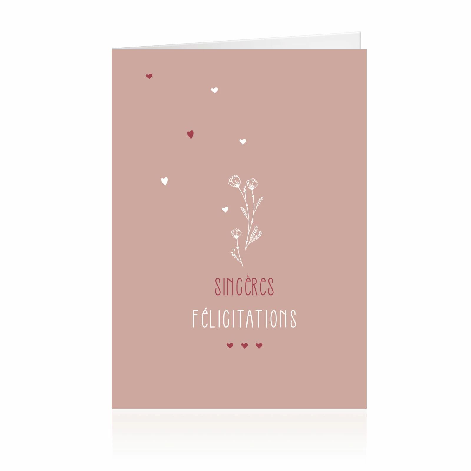 Cartes de voeux grand format Sincères Félicitations avec enveloppe kraft pour fleuristes JESO CARDS