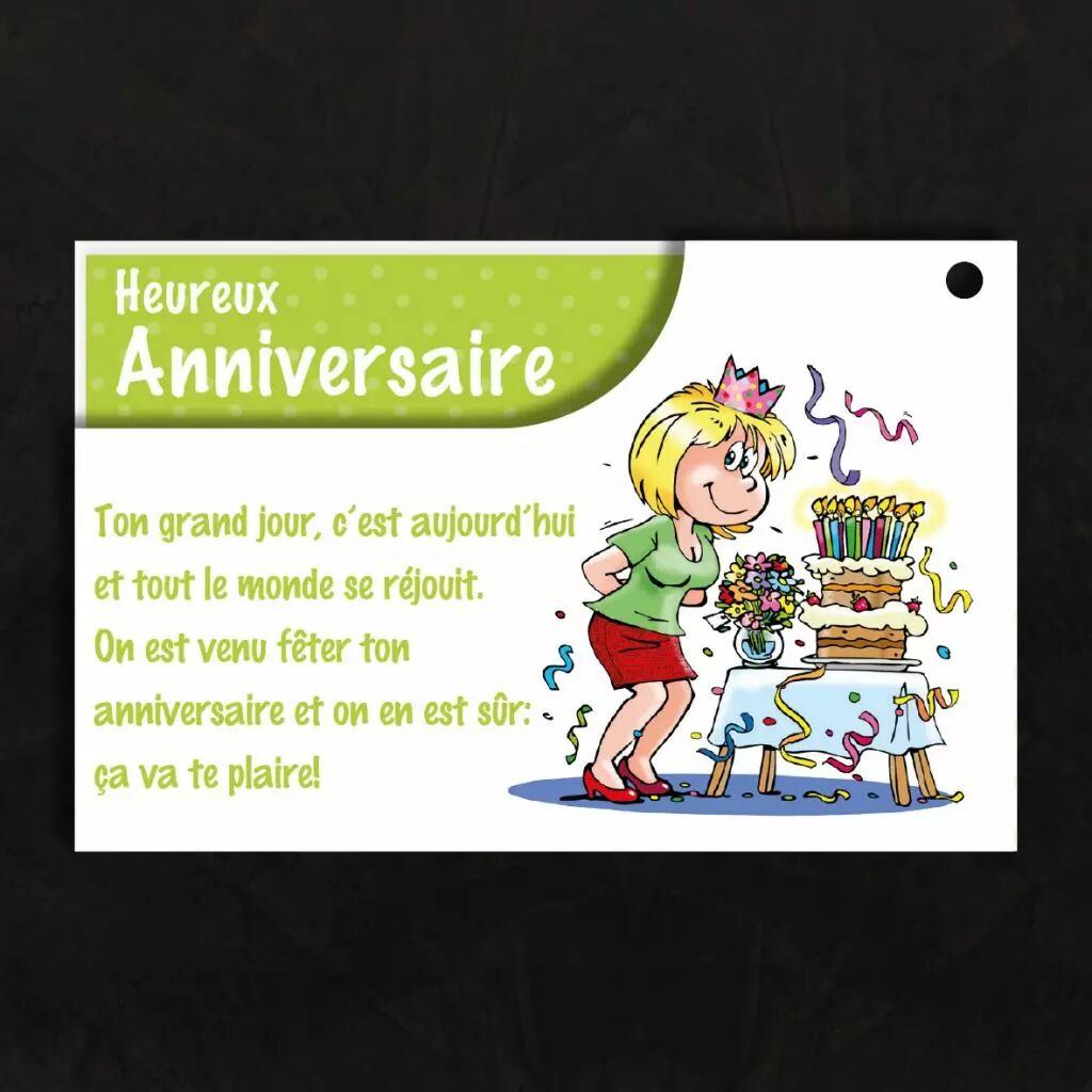 Cartes de voeux doubles Joyeux Anniversaire en papier luxe pour fleuriste, format 65x100mm