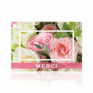 Cartes de voeux brillant Merci avec enveloppes assorties pour fleuristes professionnels