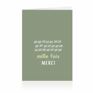 Cartes de voeux grand modèle Mille Fois Merci pour fleuristes avec enveloppes kraft JESO CARDS