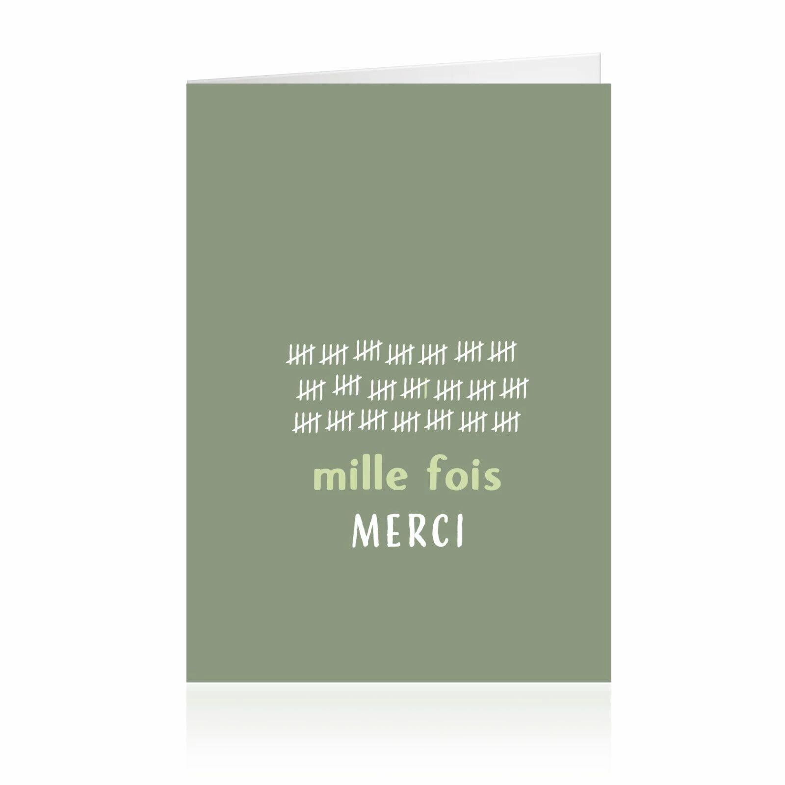 Cartes de voeux grand modèle Mille Fois Merci pour fleuristes avec enveloppes kraft