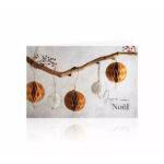 Cartes de voeux Romantico Joyeux Noël format 65x100mm en sachet de 10 pour fleuristes et compositions florales de Noël