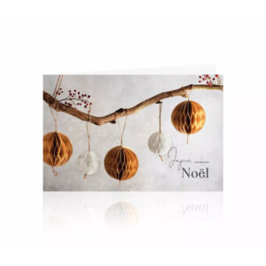 Cartes de voeux Romantico Joyeux Noël format 65x100mm en sachet de 10 pour fleuristes et compositions florales de Noël