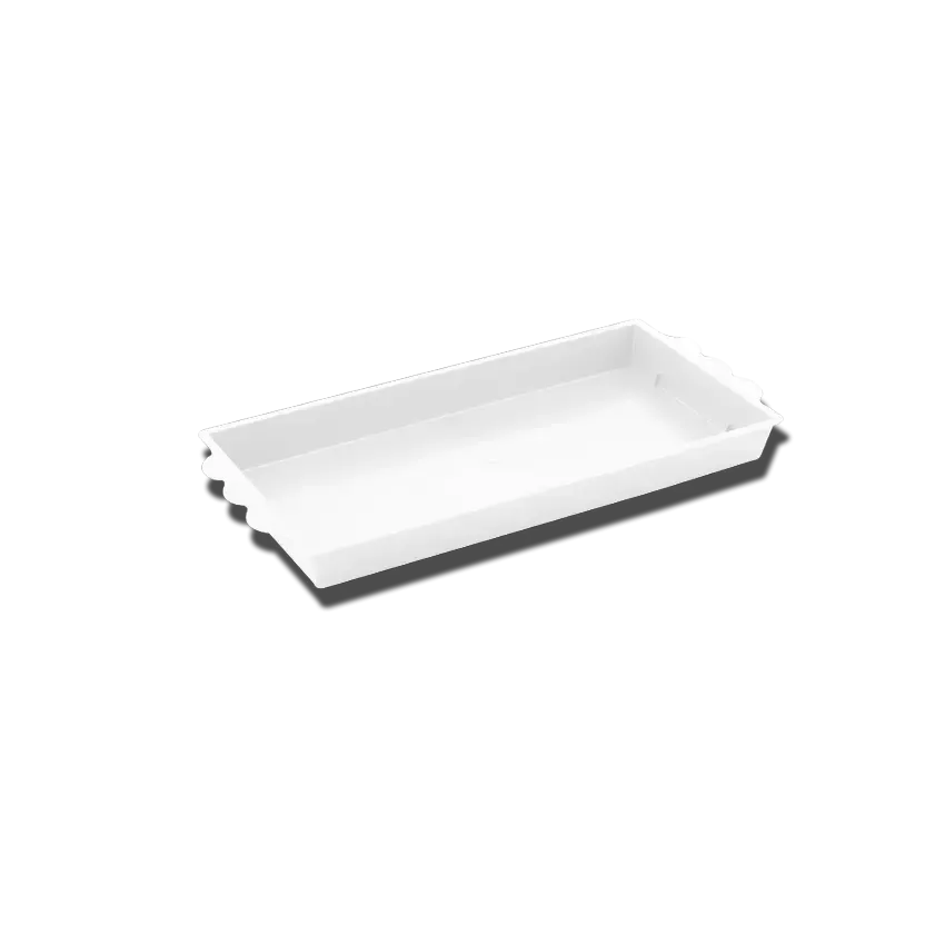 Plateau rectangle blanc 23x11 cm pour centre de table floral avec mousse