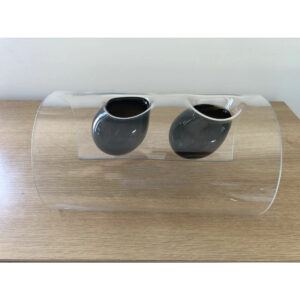 Centre de table jardinière en verre taupe TEREVER hauteur 15 cm pour compositions florales professionnelles