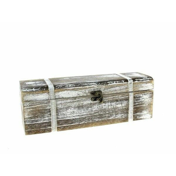 Coffret rectangle en bois gris avec intérieur plastifié pour compositions florales professionnelles