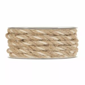 Corde en jute naturelle 10mm blanc pour décoration florale et création de bouquets champêtres