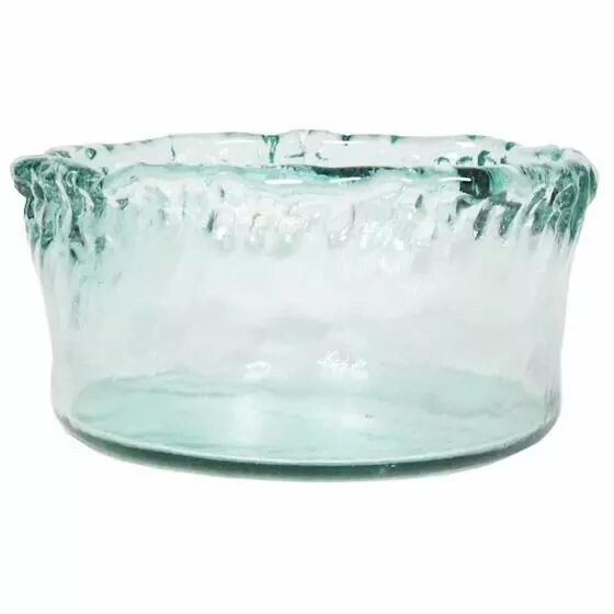 Coupe ronde en verre épais bleuté Kartel diamètre 17 cm hauteur 10 cm pour compositions florales professionnelles