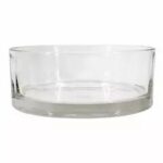 Coupe ronde en verre transparent diamètre 20 cm hauteur 8 cm pour compositions florales professionnelles