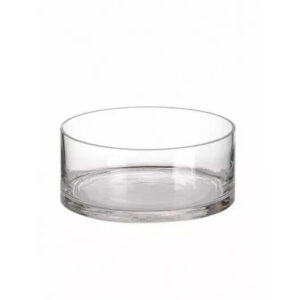 Coupe en verre cylindrique transparente C.V. CRISTAL diamètre 25 cm hauteur 10 cm pour compositions florales professionnelles