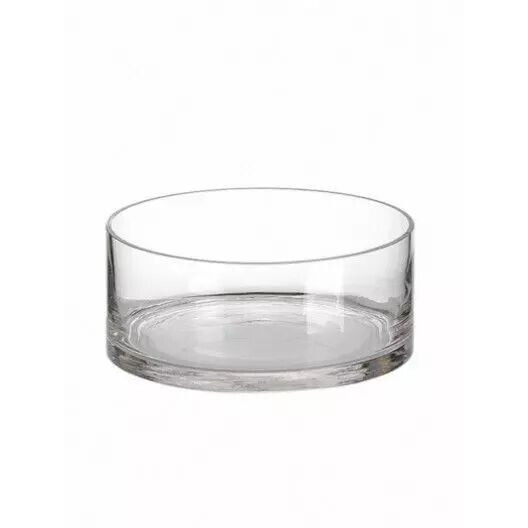 Coupe en verre cylindrique transparente C.V. CRISTAL diamètre 25 cm hauteur 10 cm pour compositions florales professionnelles