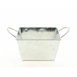 Coupe en zinc carrée naturelle 13x13 cm pour compositions florales professionnelles fleuristes
