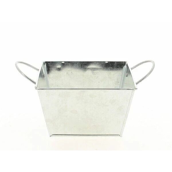 Coupe en zinc carrée naturelle 13x13 cm pour compositions florales professionnelles fleuristes