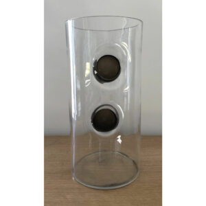 Cylindre vase en verre taupe diamètre 15,5 cm hauteur 35 cm pour compositions florales professionnelles
