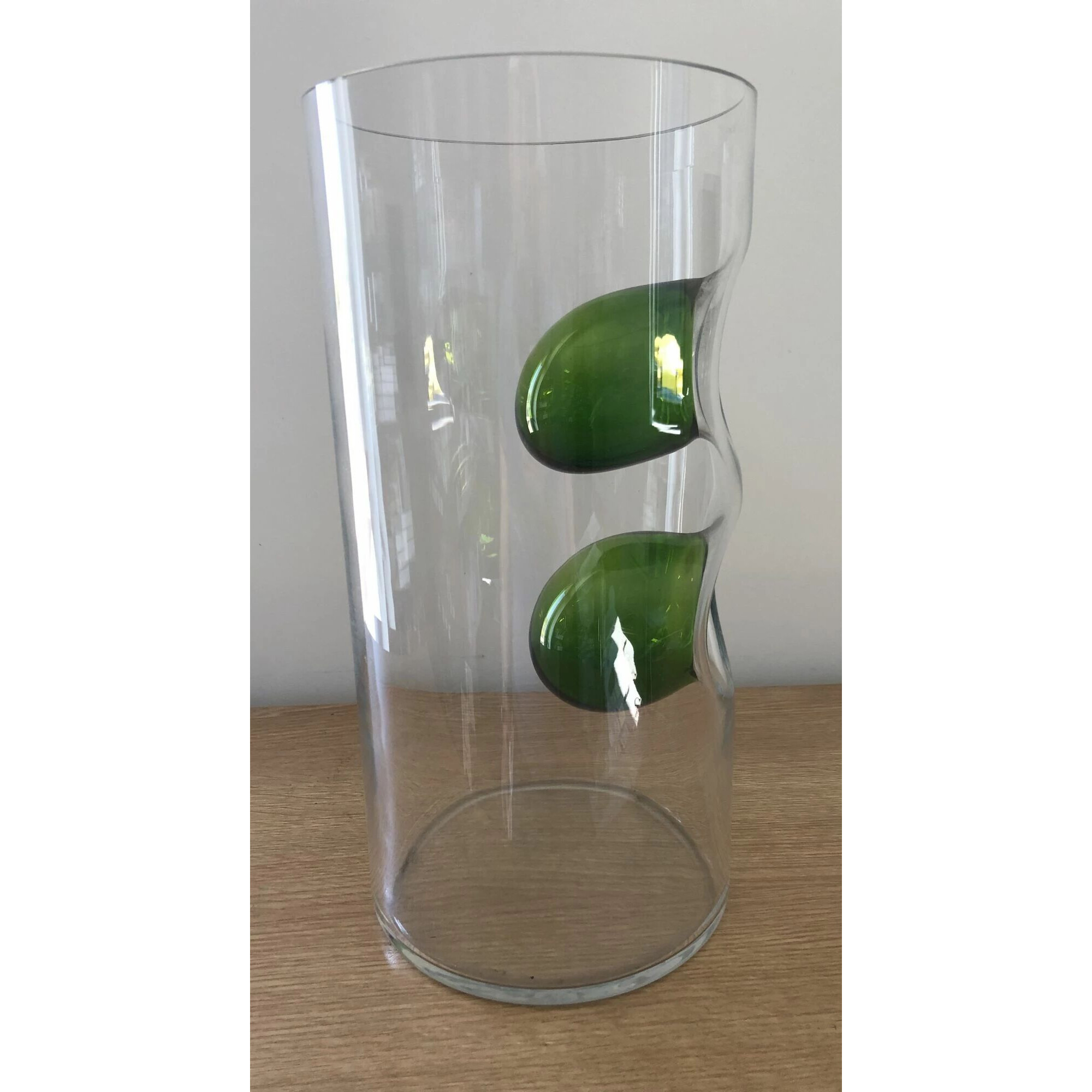 Cylindre vase en verre taupe diamètre 15,5 cm hauteur 35 cm pour compositions florales professionnelles, vue 2