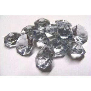 Diamants décoratifs gris 12mm en plastique pour compositions florales et décoration événementielle