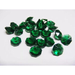 Diamants décoratifs plastique vert émeraude 12mm pour compositions florales professionnelles et décoration événementielle