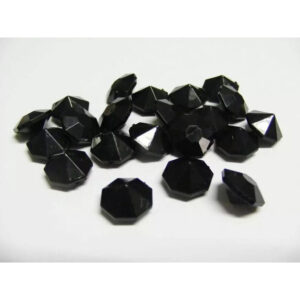 Diamants décoratifs noirs 12mm en plastique pour compositions florales et décoration événementielle