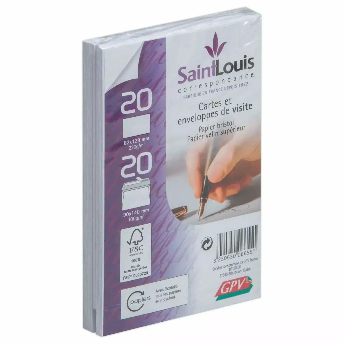 Ensemble enveloppes blanches et cartes de visite pour fleuristes professionnels