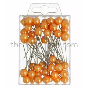 Épingles à tête perle orange 10mm pour art floral et compositions florales professionnelles