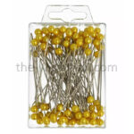 Épingle à tête perle jaune 6mm pour compositions florales et décoration florale professionnelle