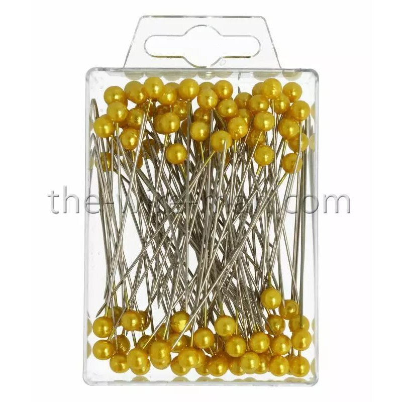 Épingle à tête perle jaune 6mm pour compositions florales et décoration florale professionnelle