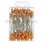 Épingles professionnelles à tête perle orange 6mm pour compositions florales et fixation fleuriste