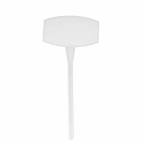 Étiquettes prix blanches sur tige pour fleuriste format 15,5x9,5cm hauteur 45cm