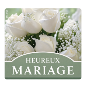 Étiquettes Vœux Heureux Mariage - Boîte de 500