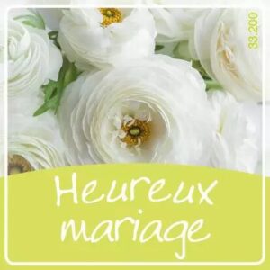 Étiquettes de voeux Heureux Mariage JESO CARDS pour compositions florales de mariage, boîte de 500 pièces pour fleuristes