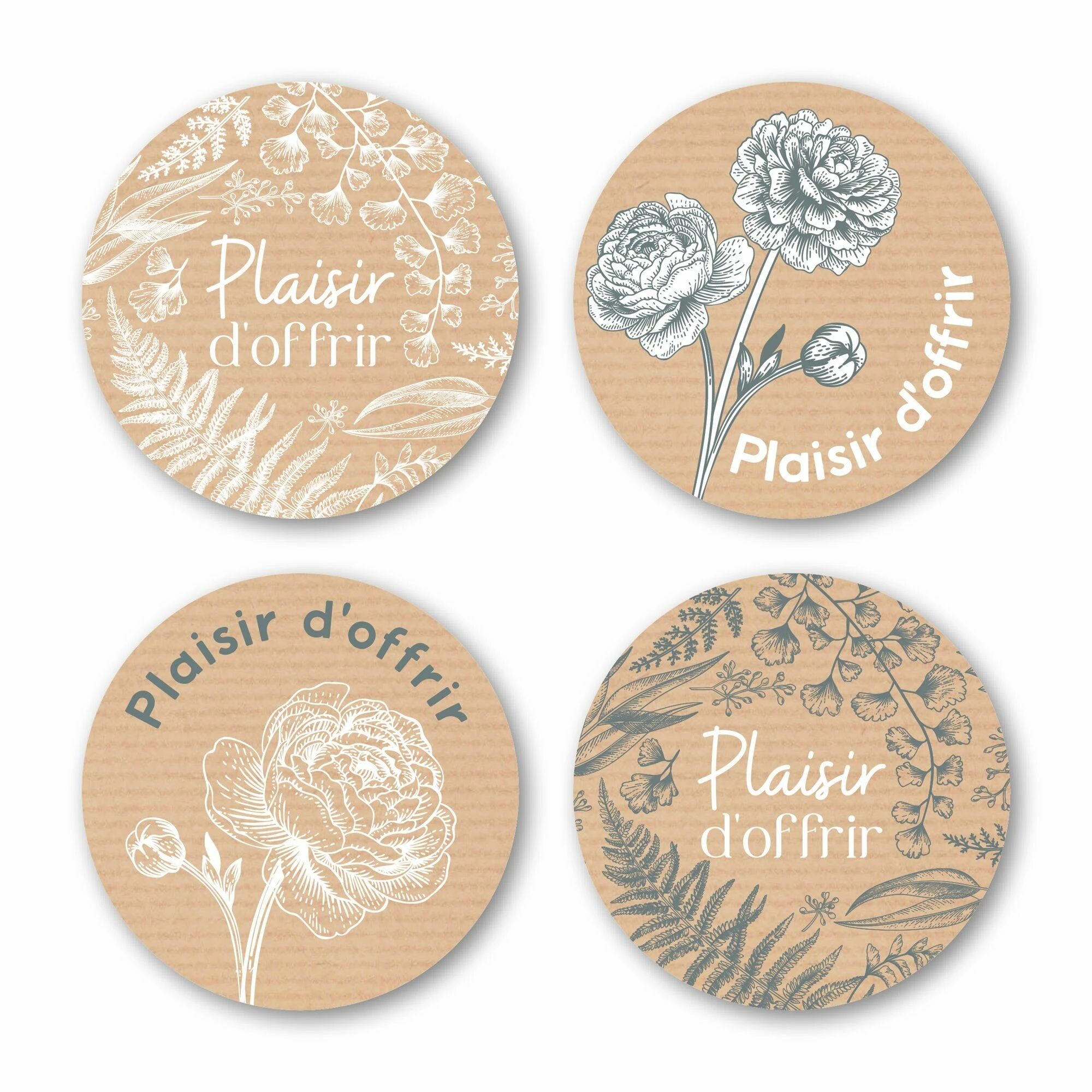 Etiquettes de voeux en rouleau Quatro Plaisir d'offrir JESO CARDS pour fleuristes et compositions florales
