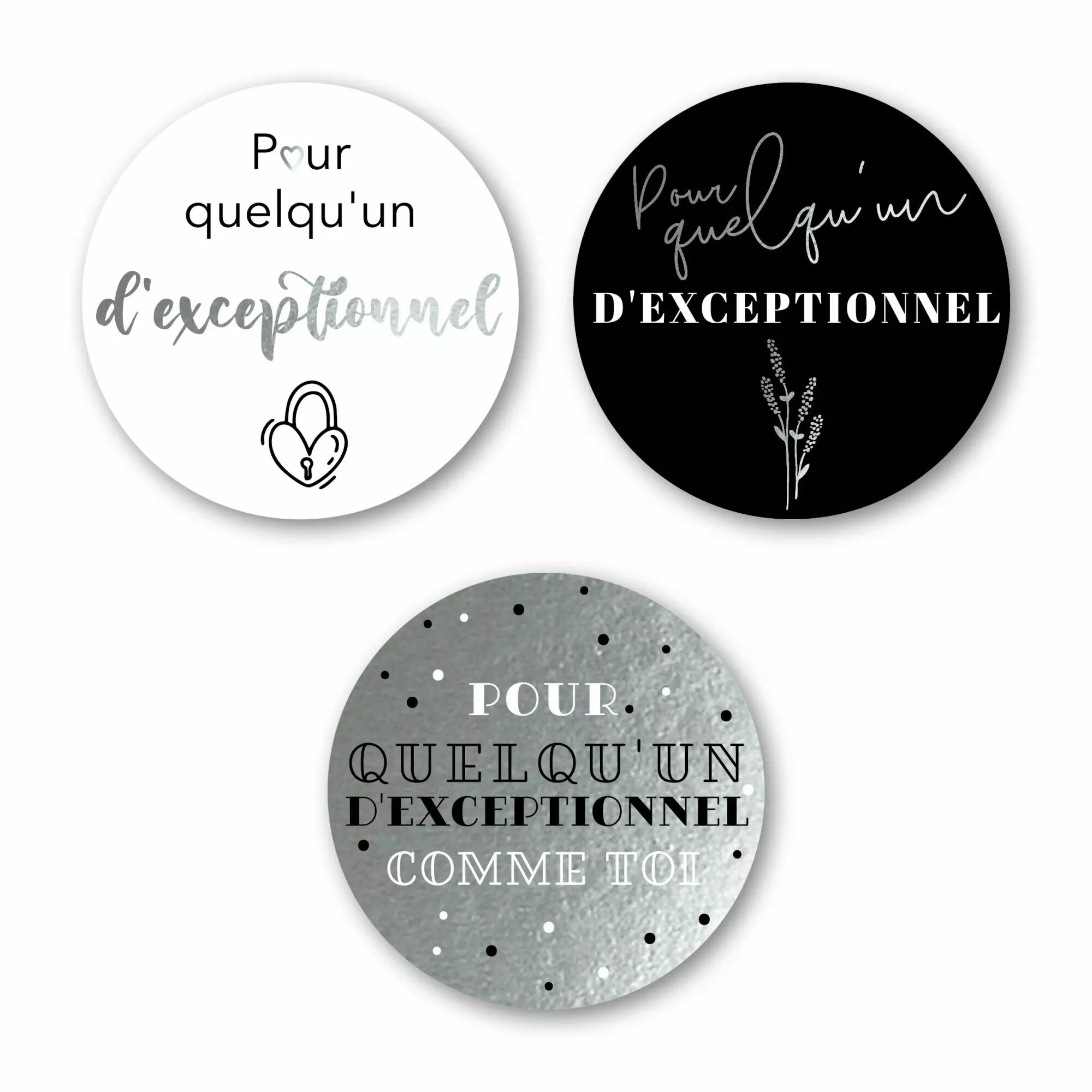 Rouleau étiquettes vœux dorées pour fleuriste avec message Pour Quelqu'un d'exceptionnel imprimé à chaud