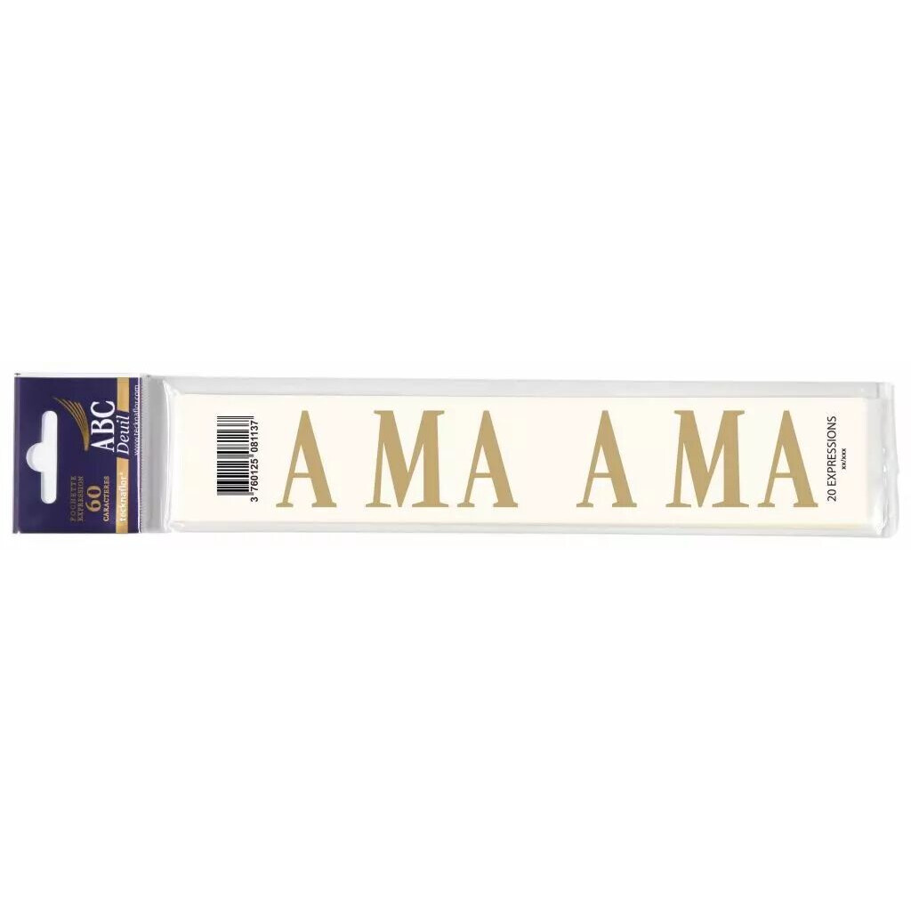 Expression A MA en lot de 60 pour personnalisation de rubans deuil fleuriste