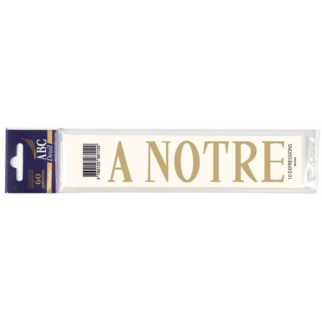 Expression A NOTRE pour personnalisation de rubans funéraires et compositions florales de deuil