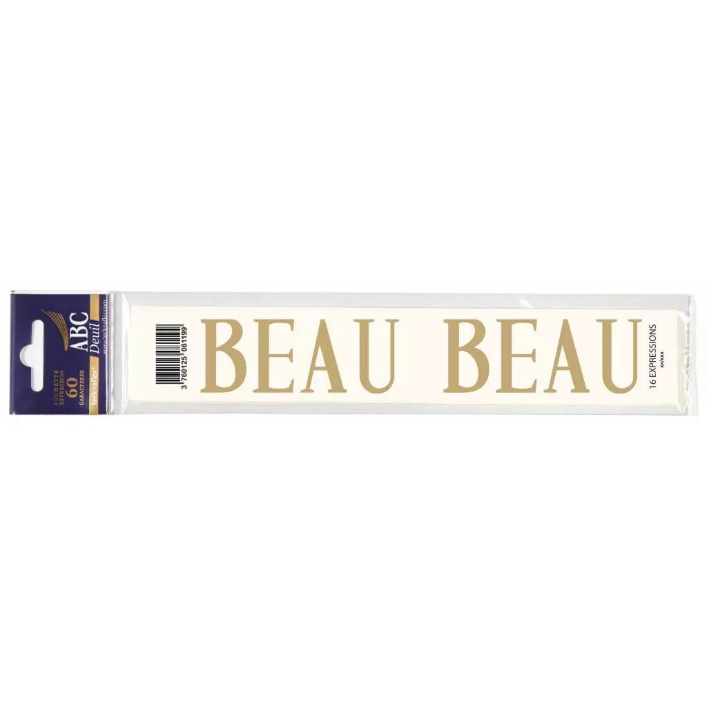 Expression préfabriquée BEAU pour ruban deuil fleuriste lot de 60 unités