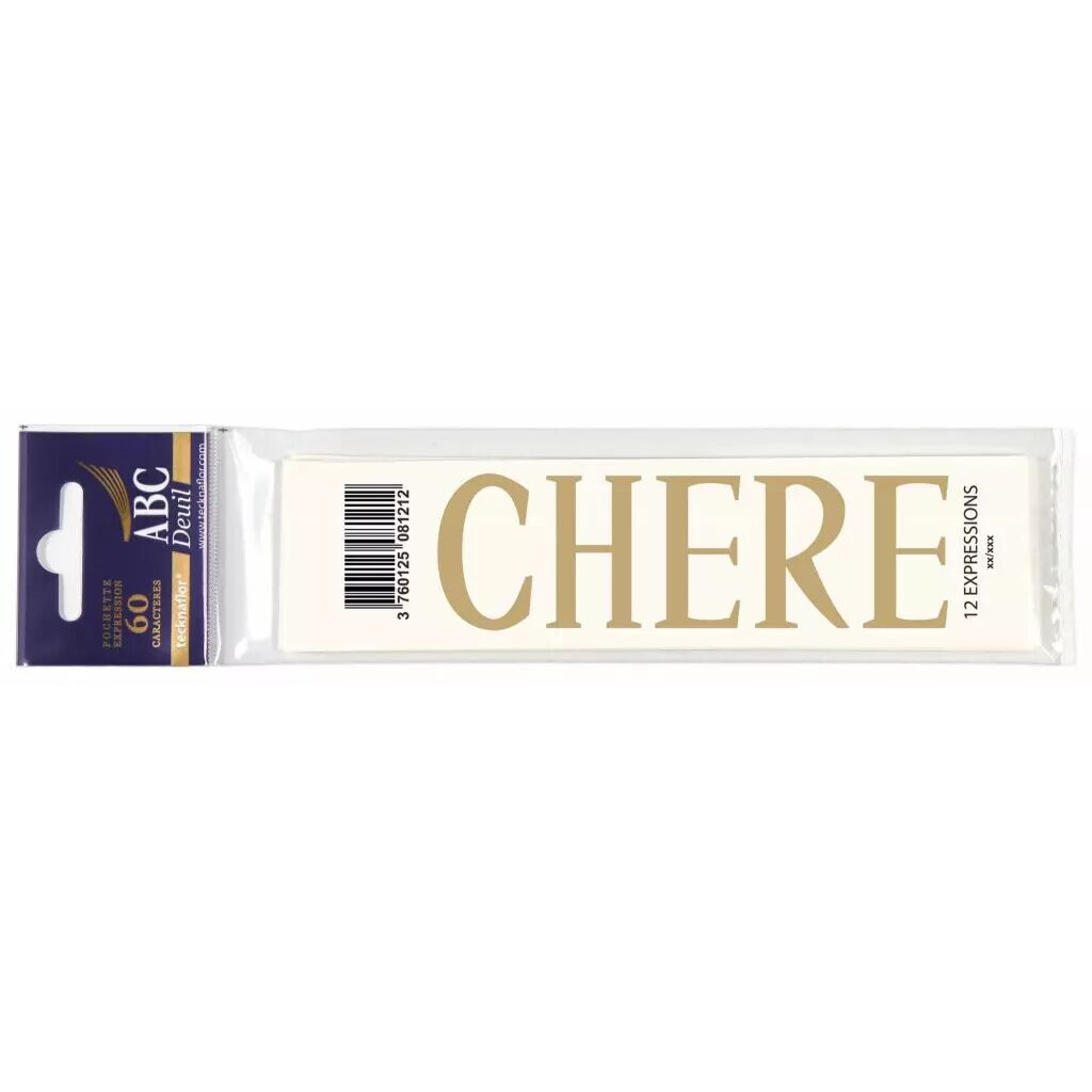 Expression CHERE pour personnalisation de rubans funéraires ABC DEUIL destinée aux fleuristes