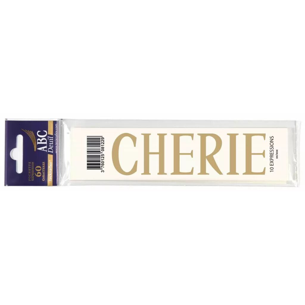 Expression CHERIE pour personnalisation de ruban de deuil, lot de 60 unités pour fleuriste professionnel