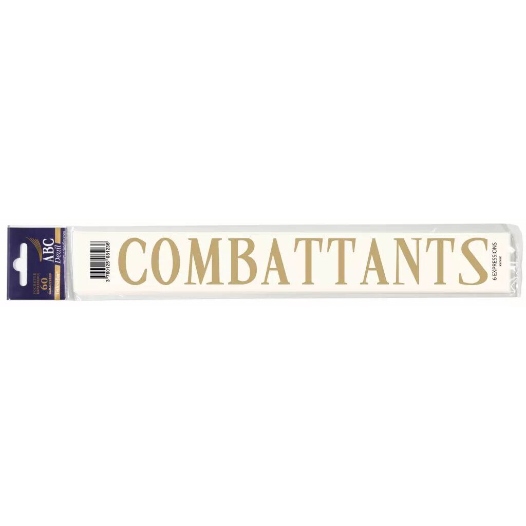Expression COMBATTANTS pour rubans de deuil composition florale funéraire professionnelle